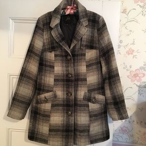 Wool Blend Plaid Coat - Jack
